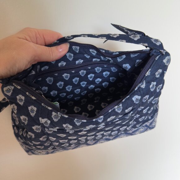 Vera Bradley Shoulder Bag 9x7in Retired Spring 2005 Nantucket Navy Pattern Blue - Picture 9 of 15